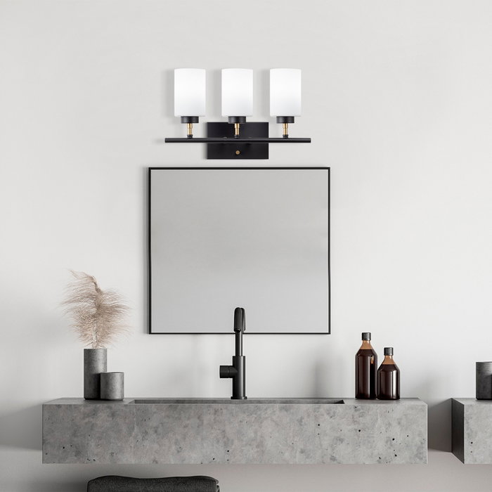 Opviq Lámpara de pared Negro y Oro con tapa de cristal